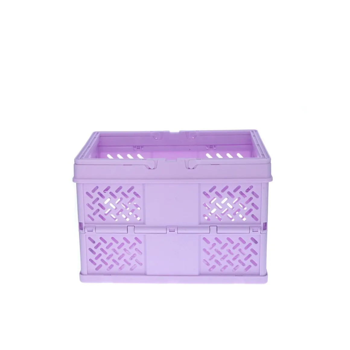 Caisse de rangement pliable en plastique violet