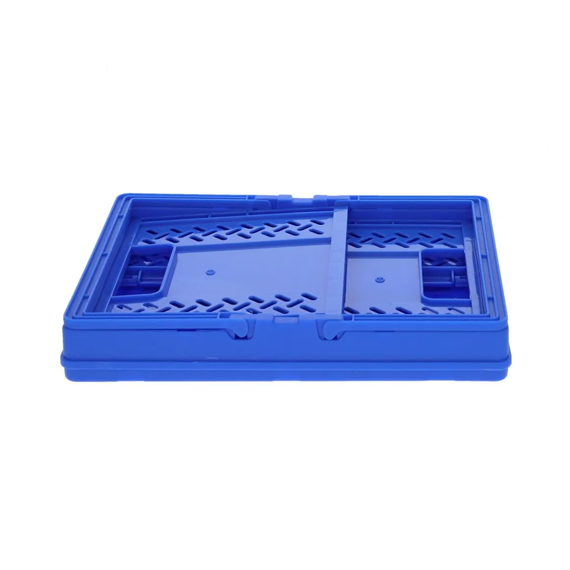 Caisse de rangement pliable en plastique bleu