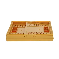 Caisse de rangement pliable en plastique camel