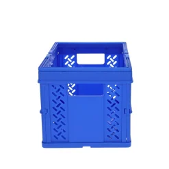 Caisse de rangement pliable en plastique bleu