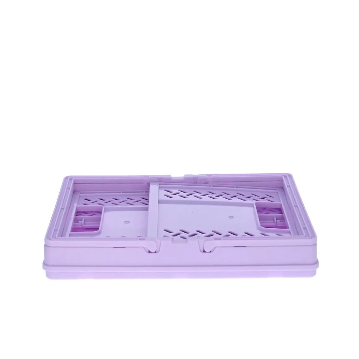 Caisse de rangement pliable en plastique violet