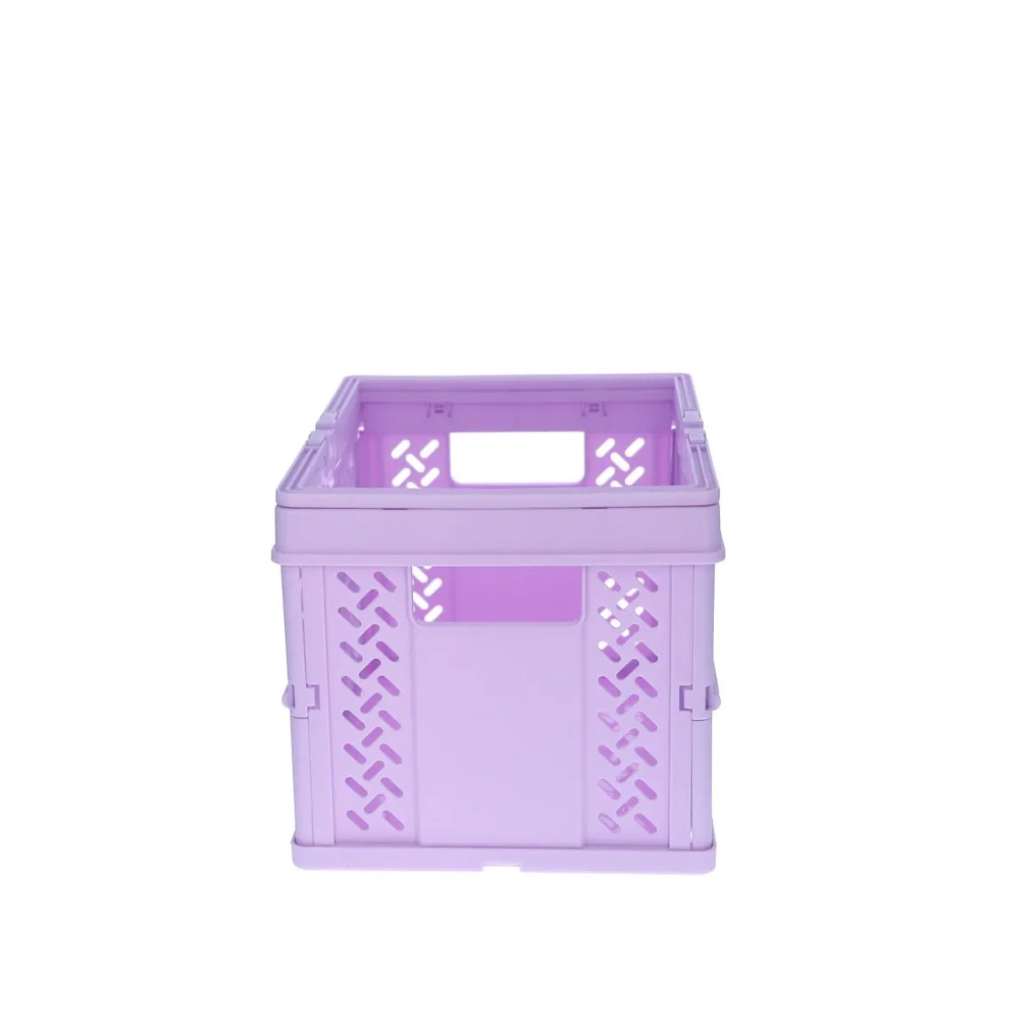 Caisse de rangement pliable en plastique violet