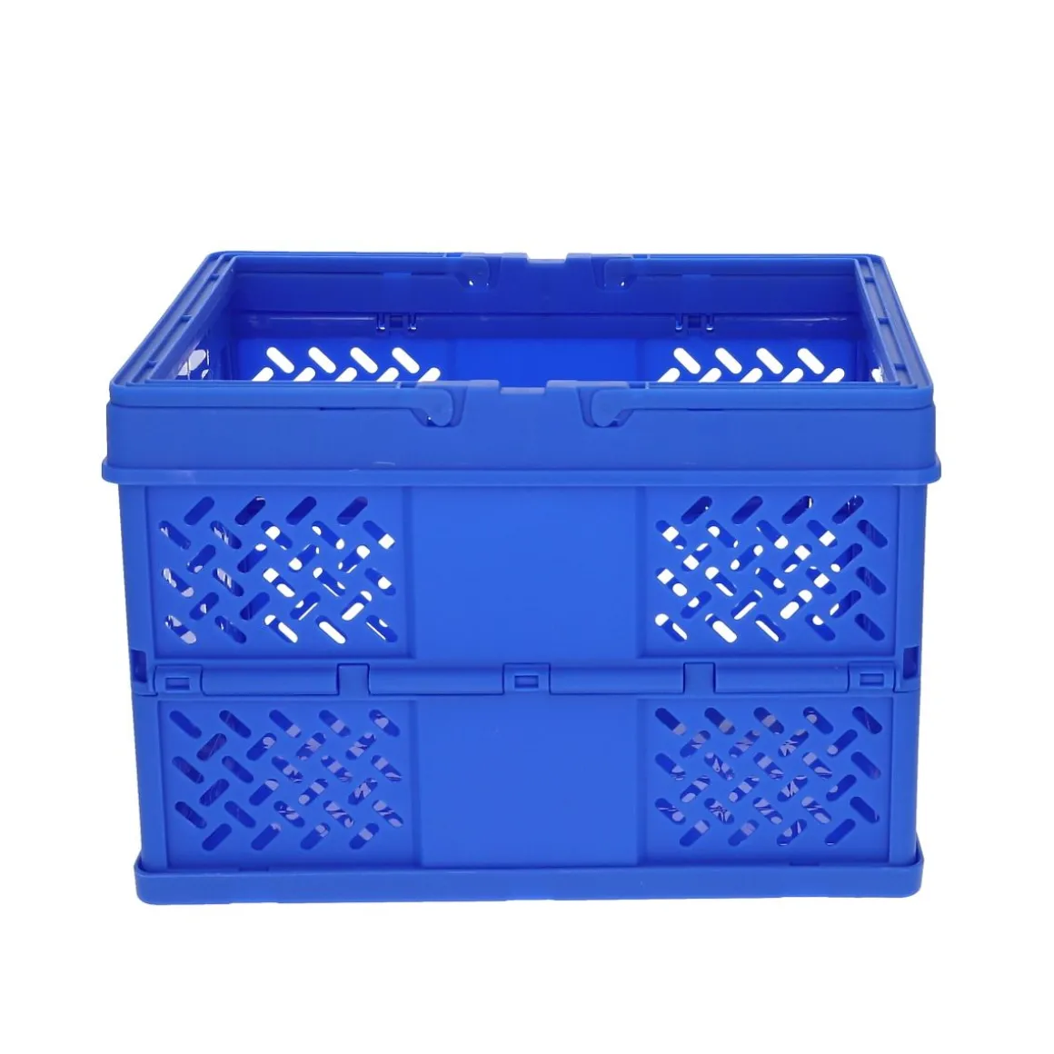 Caisse de rangement pliable en plastique bleu