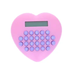 Calculatrice en forme de coeur rose