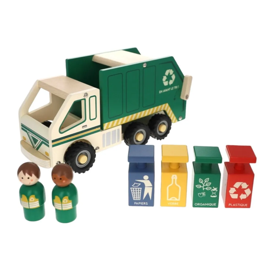 Camion poubelle en bois