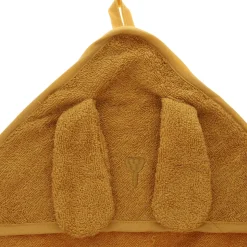Cape de bain lapin jaune miel 75x75 cm