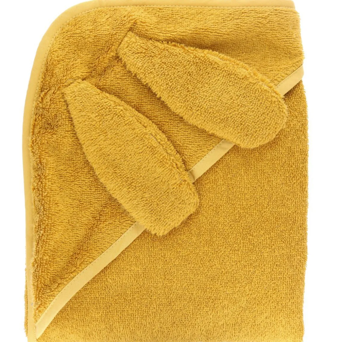 Cape de bain lapin moutarde