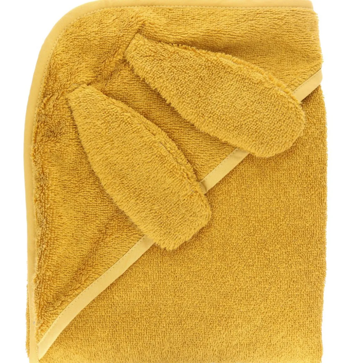 Cape de bain lapin moutarde