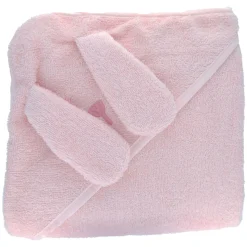 Cape de bain lapin rose pâle