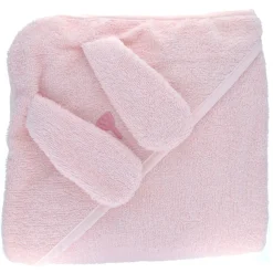 Cape de bain lapin rose pâle