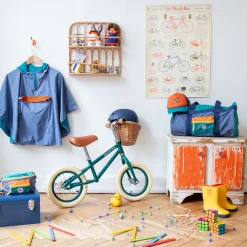 Cape de pluie enfant bleue et verte - À bicyclette