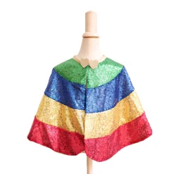 Cape déguisement enfant à sequins multicolores