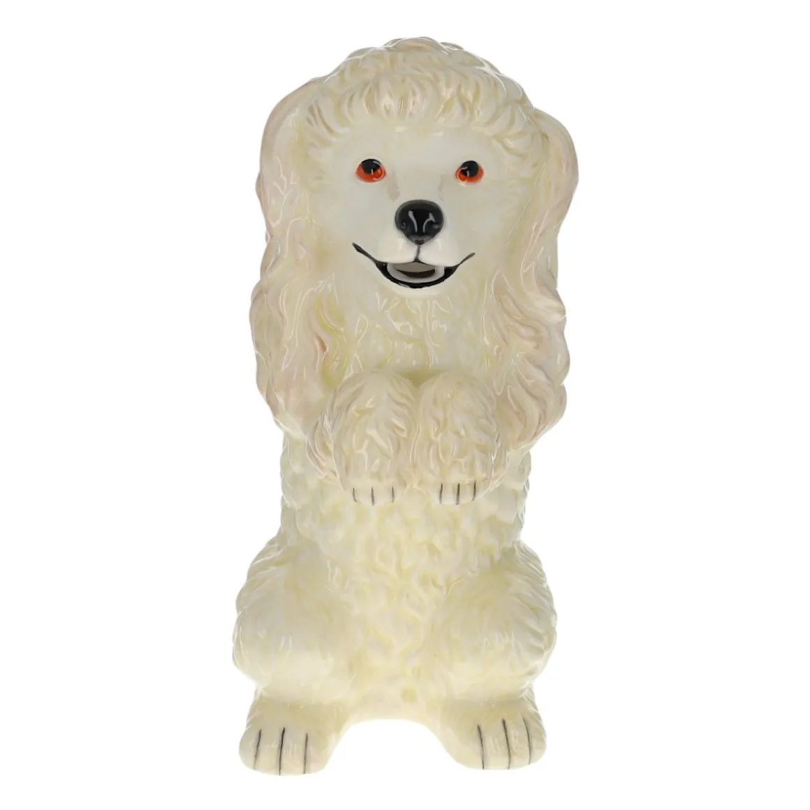 Carafe chien caniche blanc