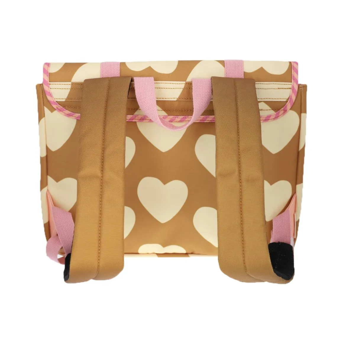 Cartable d'école coeurs beige