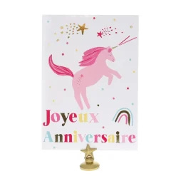 Carte Joyeux Anniversaire licorne