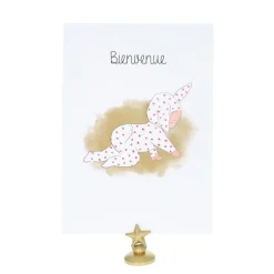 Carte naissance bienvenue bébé combinaison coeurs
