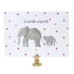 Carte naissance La famille s'agrandit éléphants
