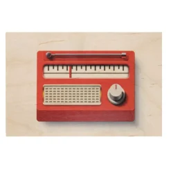 Carte postale en bois radio
