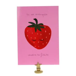 Carte tu me manques fraise