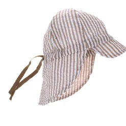 Casquette bébé à rayures marron