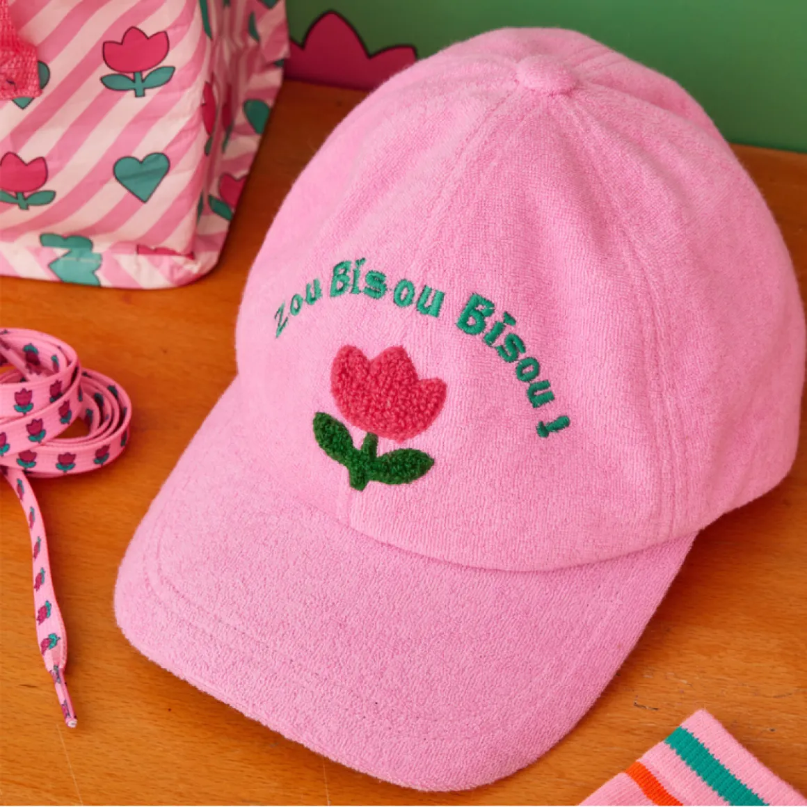 Casquette femme rose éponge Tulipes - Zou Bisou Bisou !