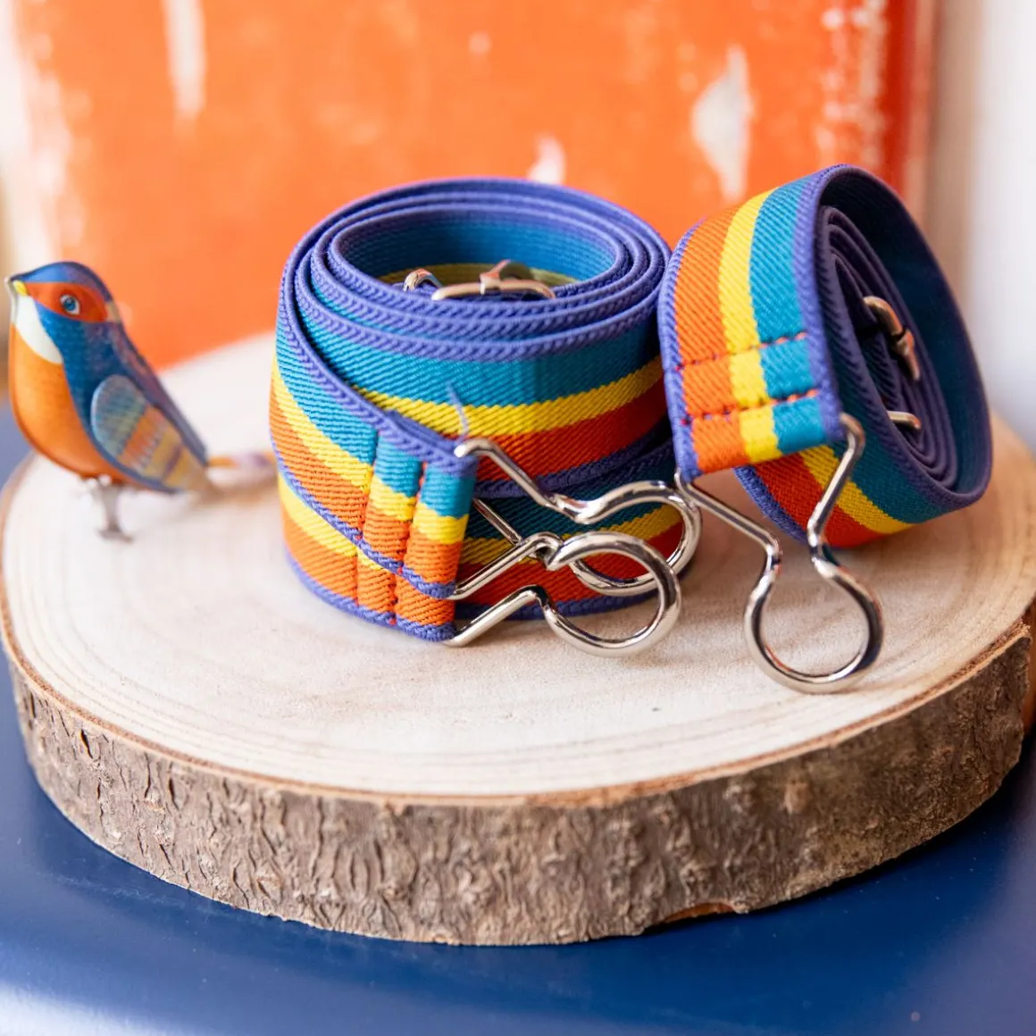 Ceinture élastique rayée arc-en-ciel - À bicyclette