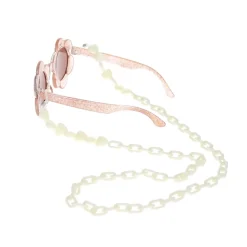 Chaîne de lunettes cœurs écru