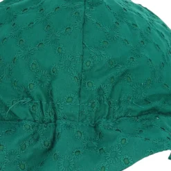 Chapeau de soleil broderie verte - Folk d'été