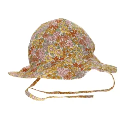Chapeau de soleil fleuri rose et jaune