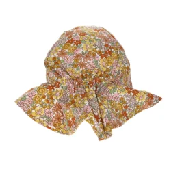 Chapeau de soleil fleuri rose et jaune
