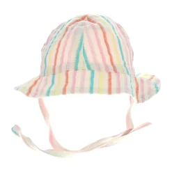 Chapeau de soleil rayé multicolore 0-6 mois - Miaou