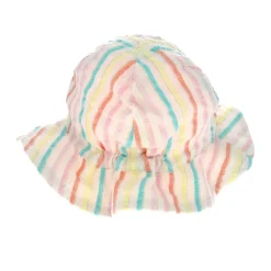 Chapeau de soleil rayé multicolore 0-6 mois - Miaou