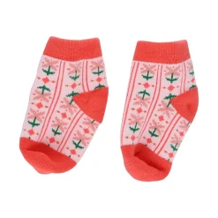 Chaussettes bébé fleurs roses 0-6 mois - Folk d'été