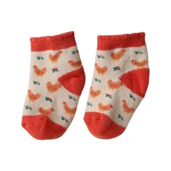 Chaussettes bébé poules 0-6 mois - La petite poule rousse
