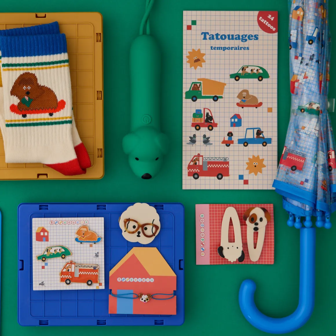 Chaussettes enfant chien et skate - Croquette