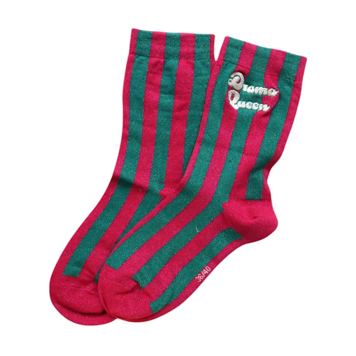 Chaussettes femme à paillettes rayées "Drama Queen" 36-40