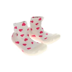 Chaussinettes coeurs rose