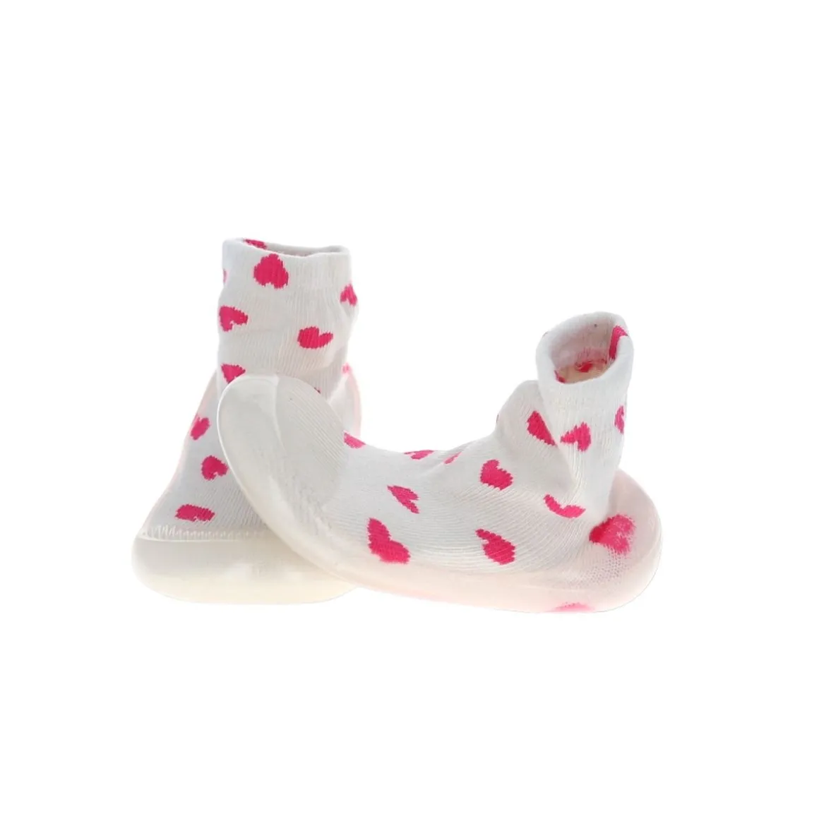 Chaussinettes coeurs rose