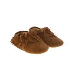 Chaussons bébé Frangette marron