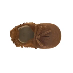 Chaussons bébé Frangette marron