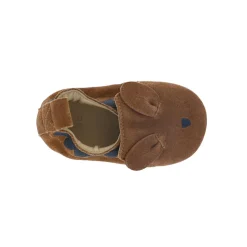 Chaussons bébé Kangourou en daim marron