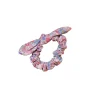Chouchou cheveux fleuri bleu et rose