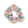 Chouchou en tulle à pois multicolores
