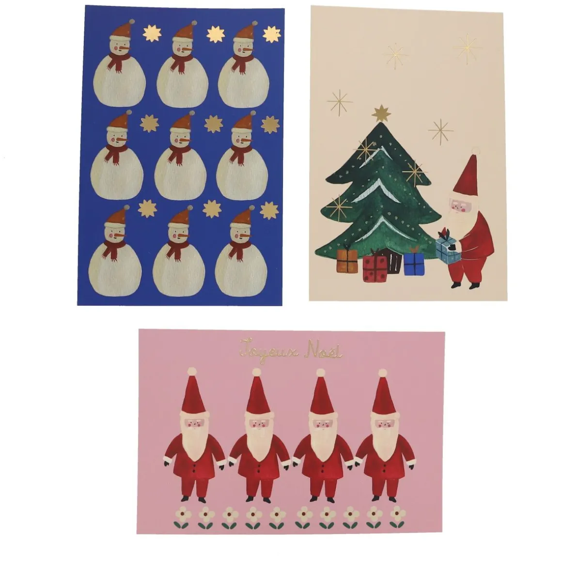 Coffret de 6 cartes de vœux et enveloppes Joyeux Noël