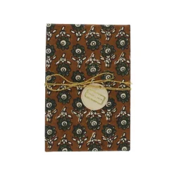 Coffret de correspondance fleuri kaki block print - Delhi d'antan