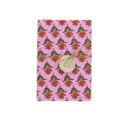 Coffret de correspondance fleuri block print lila - Delhi d'antan