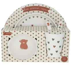 Coffret repas en mélamine vaches - Bébé Highland
