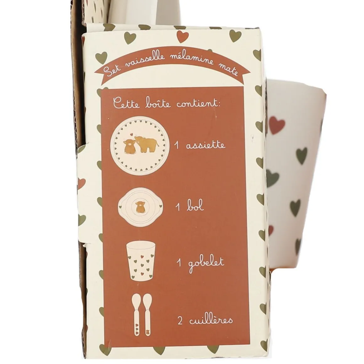 Coffret repas en mélamine vaches - Bébé Highland