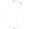 Collier chaine dorée pierre verte