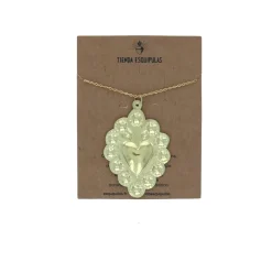 Collier laiton coeur ex voto
